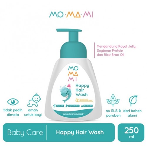 Momami Happy Hair Wash Shampoo Bayi Pump - 250 ml